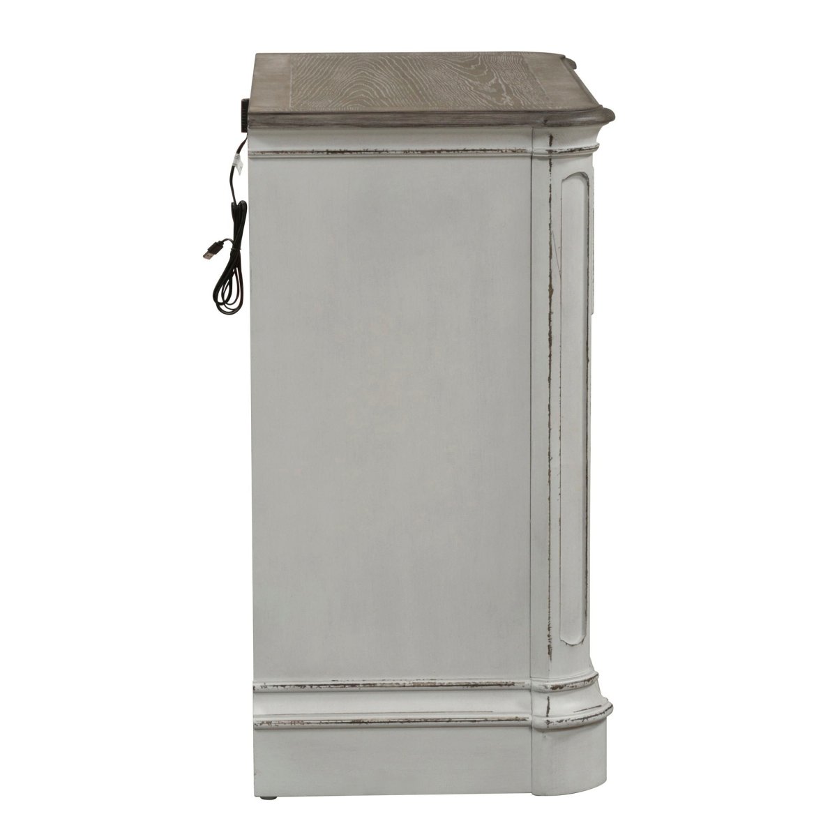 Magnolia Manor - 3 Drawer Bedside Chest With Charging Station - White Bedside Chests by Liberty Furniture - Walls Furniture & Mattress
