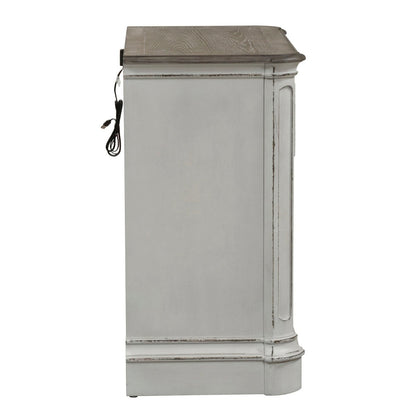 Magnolia Manor - 3 Drawer Bedside Chest With Charging Station - White Bedside Chests by Liberty Furniture - Walls Furniture & Mattress