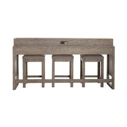 Bartlett Field - 4 Piece Living Room Set (Console Bar Table & 3 Console Stools) - Gray 4 Piece Living Room Sets by Liberty Furniture - Walls Furniture & Mattress