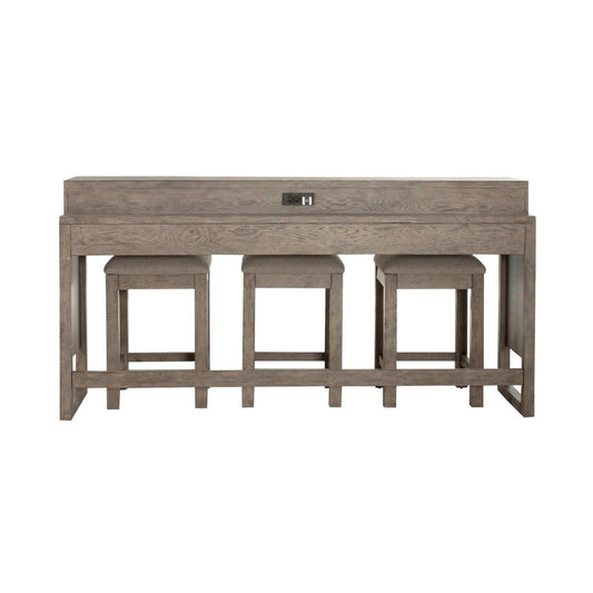 Bartlett Field - 4 Piece Living Room Set (Console Bar Table & 3 Console Stools) - Gray 4 Piece Living Room Sets by Liberty Furniture - Walls Furniture & Mattress
