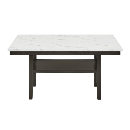 Carissa - 60" Rectangle Dining Table With Storage Shelf - Black / White Dining Tables by New Classic - Walls Furniture & Mattress