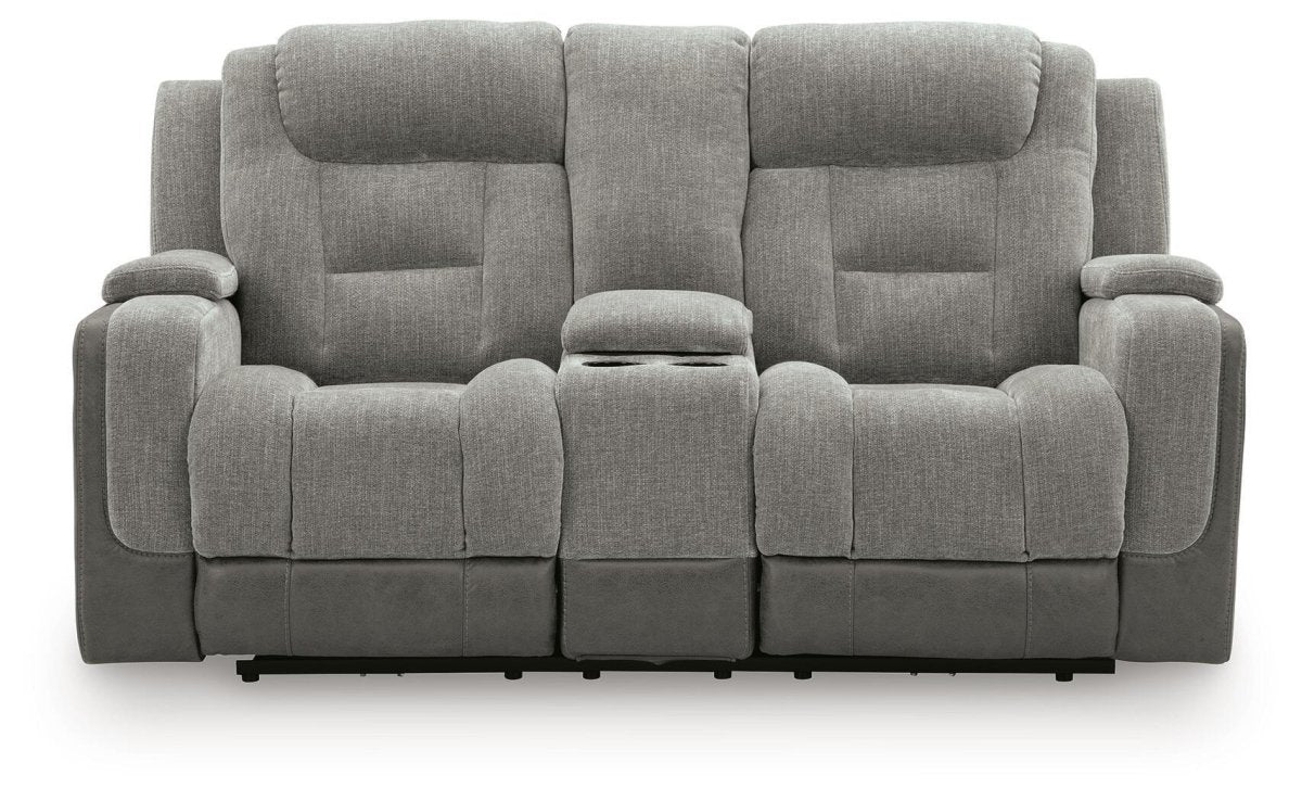 Mixed Motion - Power Reclining Loveseat With Console / Adjustable Headrest Reclining Loveseats by Signature Design by Ashley® - Walls Furniture & Mattress