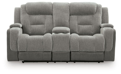 Mixed Motion - Power Reclining Loveseat With Console / Adjustable Headrest Reclining Loveseats by Signature Design by Ashley® - Walls Furniture & Mattress