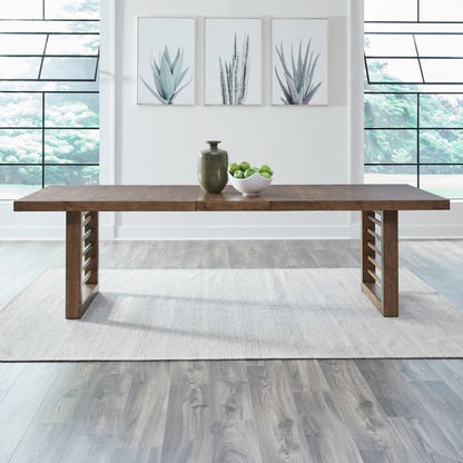 Shaker Lakes - Double Pedestal Table Set - Harvest Brown Dining Tables with Extensions by Liberty Furniture - Walls Furniture & Mattress