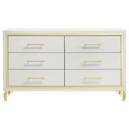 Lucia - 6 - Drawer Dresser Dressers by Coaster Fine Furniture - Walls Furniture & Mattress