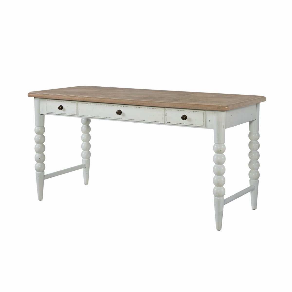 Turnberry Park - Writing Desk - Washed White & Toasted Oat Writing Desks by Liberty Furniture - Walls Furniture & Mattress