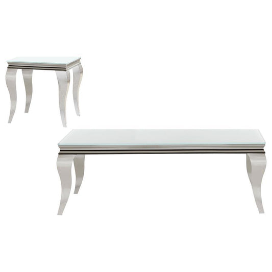 Carone - Glass Top Coffee Table Set Table Sets by Coaster Fine Furniture - Walls Furniture & Mattress