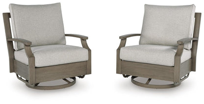 Rainier Ranch - Swivel Glider Chair With Cushion - Brown / Beige Swivel Chairs by Signature Design by Ashley® - Walls Furniture & Mattress