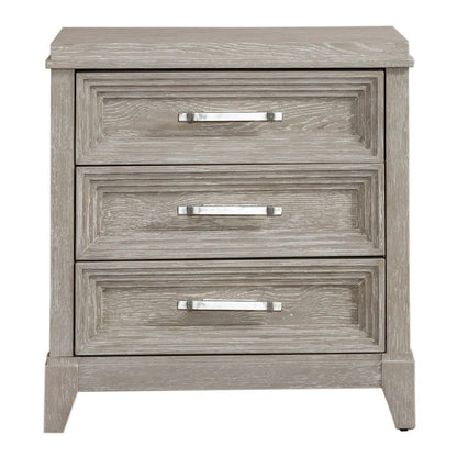 Belmar - 3 Drawer Nightstand - Washed Taupe