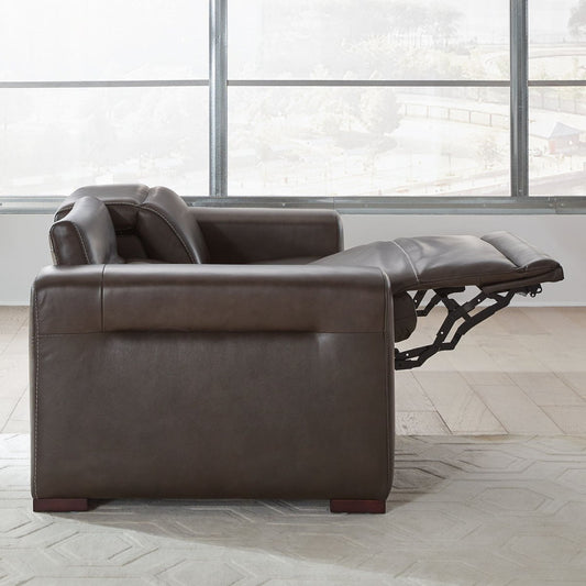 Deacon - 2 Piece Sofa - Boston Charcoal Leather Reclining Sofas by Liberty Furniture - Walls Furniture & Mattress