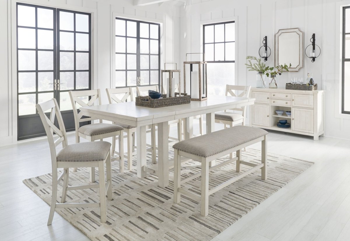 Robbinsdale - Rectangular Counter Height Dining Extension Table Set 7 Piece Dining Room Sets by Signature Design by Ashley® - Walls Furniture & Mattress