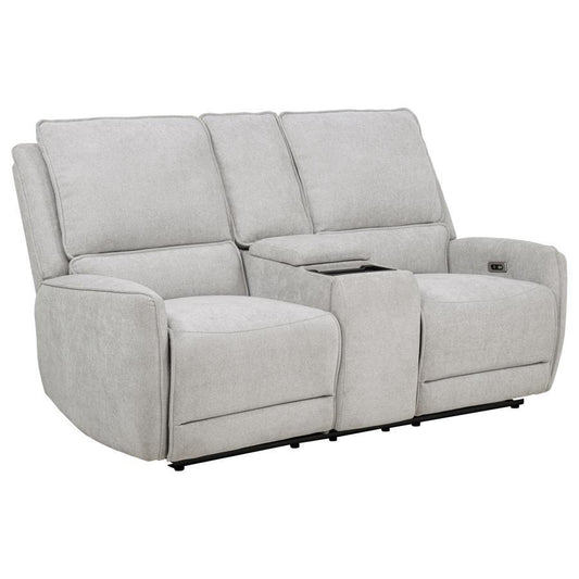 Sylmar - Chenille Upholstered Power Reclining Loveseat - Dove Gray Reclining Loveseats by Coaster Fine Furniture - Walls Furniture & Mattress
