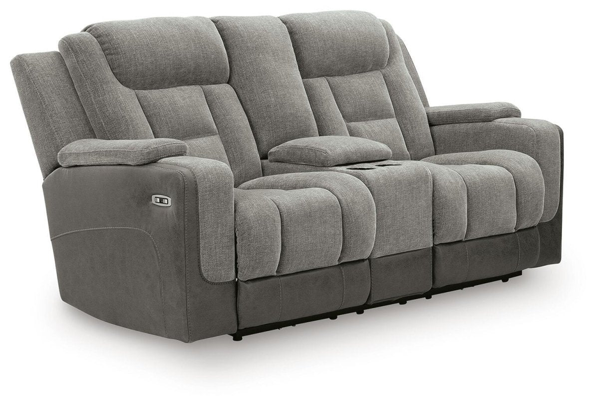 Mixed Motion - Power Reclining Loveseat With Console / Adjustable Headrest Reclining Loveseats by Signature Design by Ashley® - Walls Furniture & Mattress