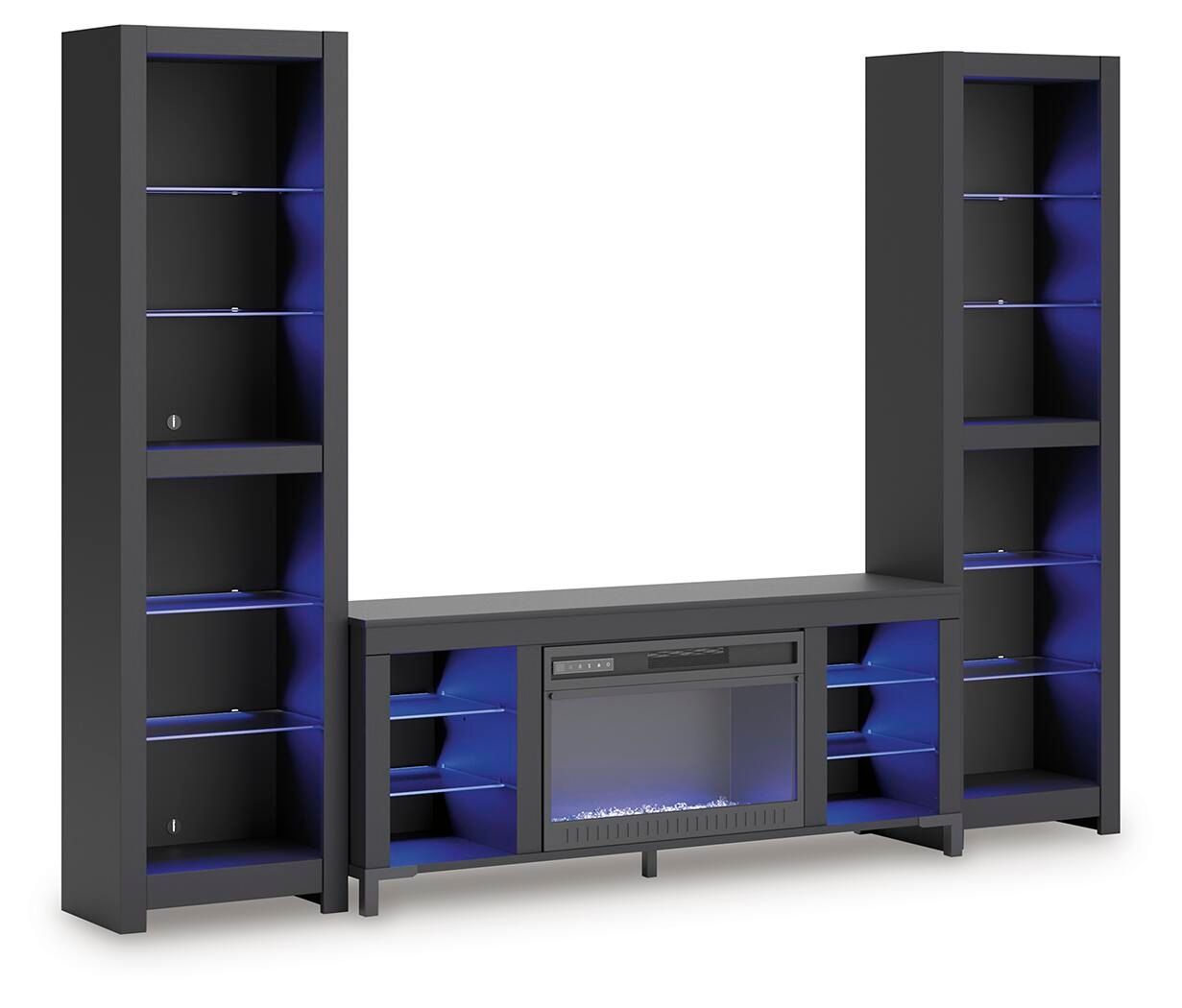 Cayberry - 3-Piece Entertainment Center With Electric Fireplace - Black Entertainment Centers by Signature Design by Ashley® - Walls Furniture & Mattress