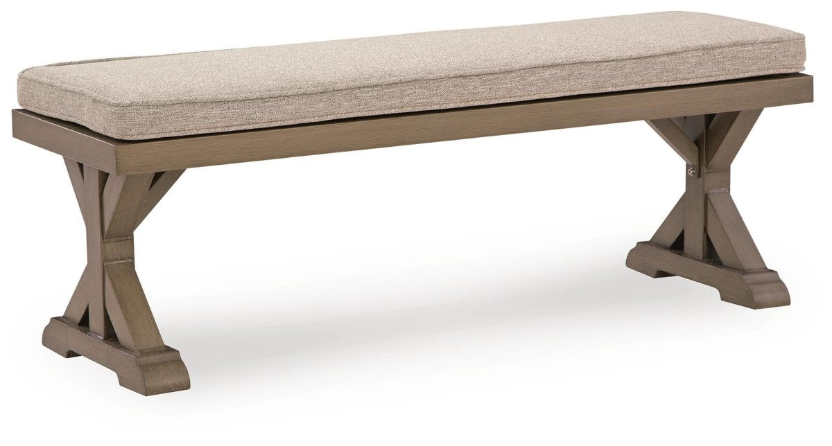 Laguna Heights - Bench With Cushion - Beige Benches by Signature Design by Ashley® - Walls Furniture & Mattress