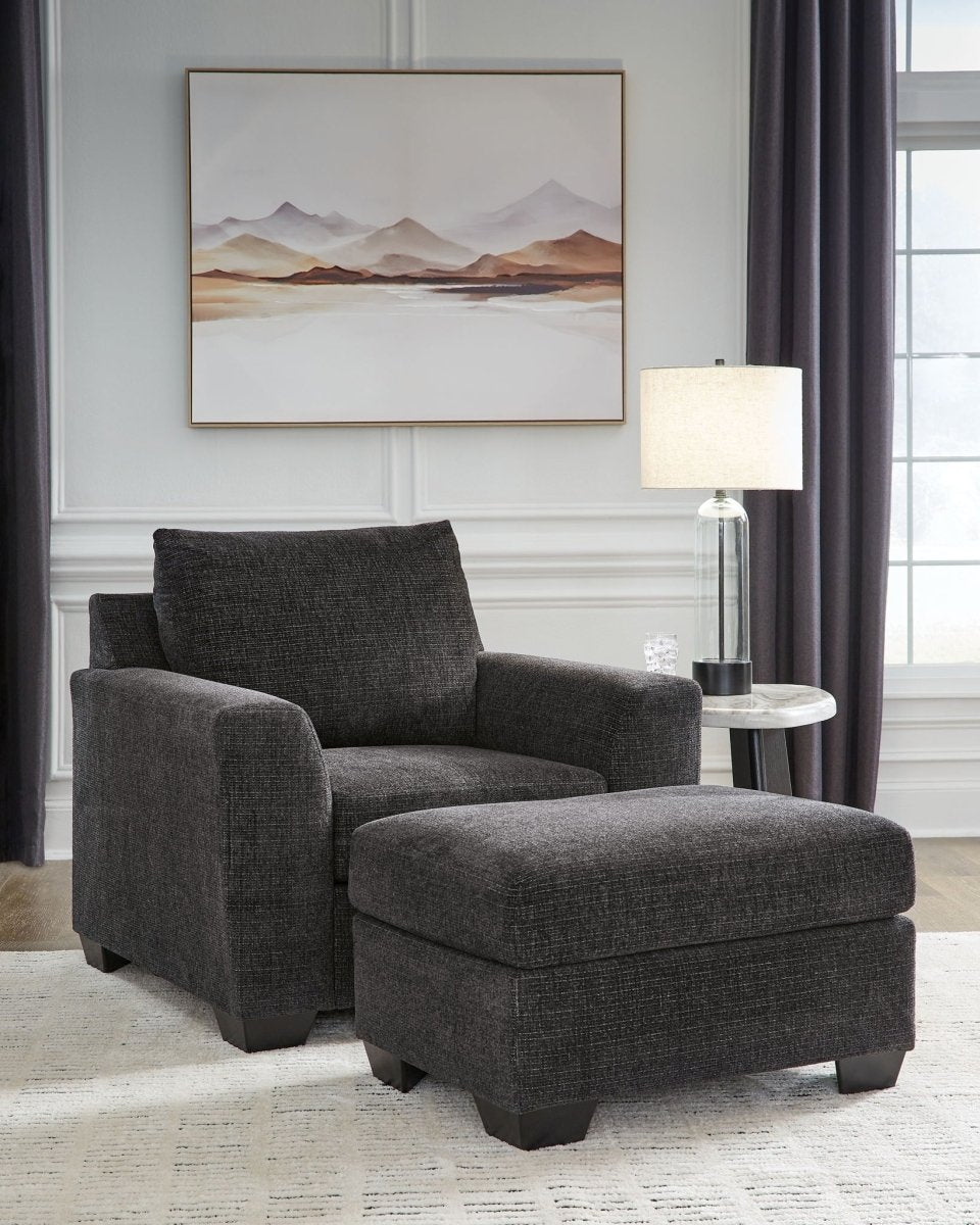 Loreo - Living Room Set Stationary Chair & Ottoman by Benchcraft® - Walls Furniture & Mattress