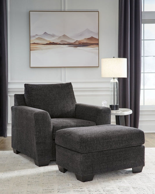 Loreo - Living Room Set Stationary Chair & Ottoman by Benchcraft® - Walls Furniture & Mattress