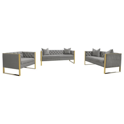 Eastbrook - Velvet Upholstered Tufted Sofa Set Stationary Sofas & Loveseats by CoasterElevations - Walls Furniture & Mattress