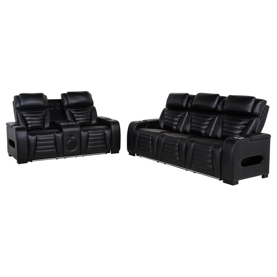 Zuma - Faux Leather Dual Power LED Sofa Set Reclining Sofas & Loveseats by Coaster Fine Furniture - Walls Furniture & Mattress