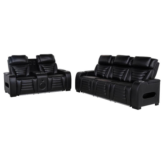 Zuma - Faux Leather Dual Power LED Sofa Set Reclining Sofas & Loveseats by Coaster Fine Furniture - Walls Furniture & Mattress