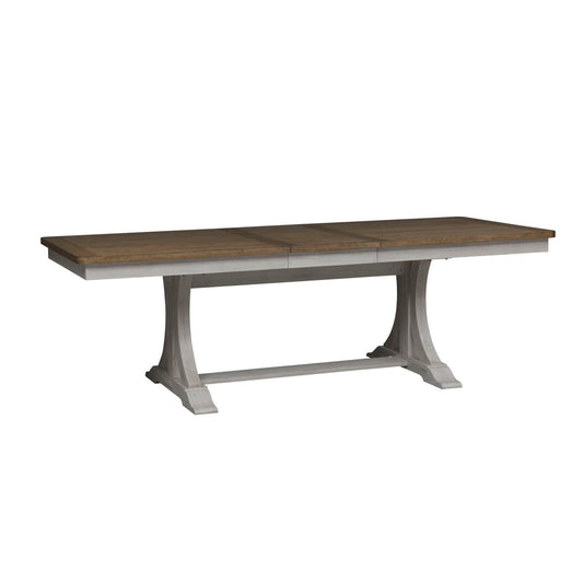 Farmhouse Reimagined - Trestle Table - White Dining Tables by Liberty Furniture - Walls Furniture & Mattress