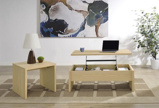 Canoga - Lift Top Cocktail Coffee Table Set - Light Oak Table Sets by Coaster Fine Furniture - Walls Furniture & Mattress