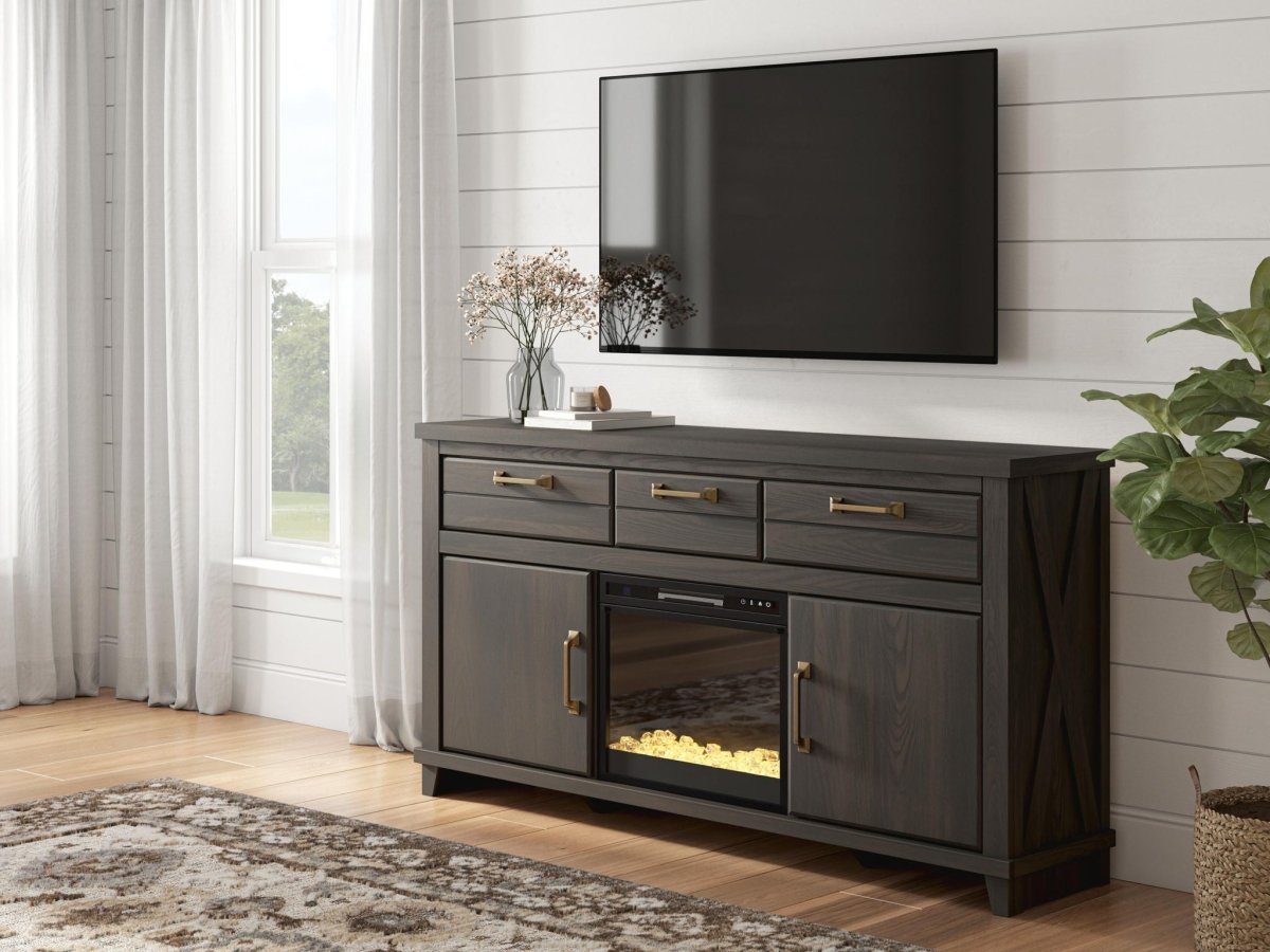 Brazen Valley - TV Stand With Fireplace Option TV Stands by Signature Design by Ashley® - Walls Furniture & Mattress