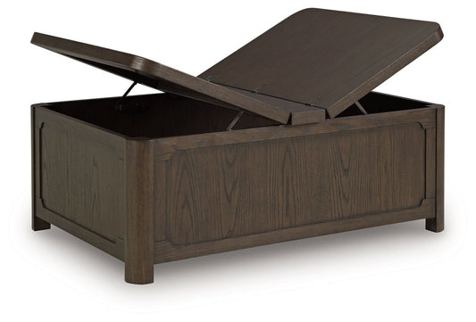 Breckington - Dark Brown - Cocktail Table With Storage Cocktail Tables by Signature Design by Ashley® - Walls Furniture & Mattress