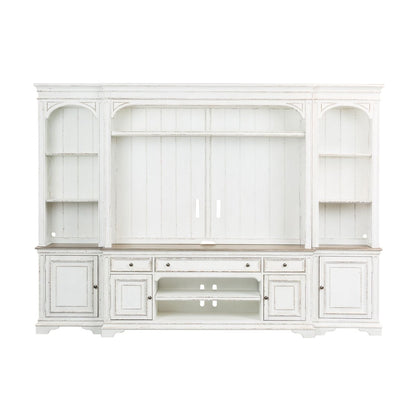 Magnolia Manor - Entertainment Center With Piers - White Entertainment Centers by Liberty Furniture - Walls Furniture & Mattress