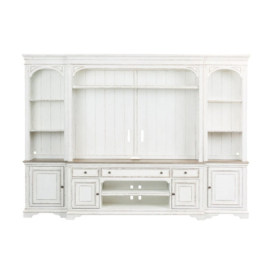 Magnolia Manor - Entertainment Center With Piers - White Entertainment Centers by Liberty Furniture - Walls Furniture & Mattress