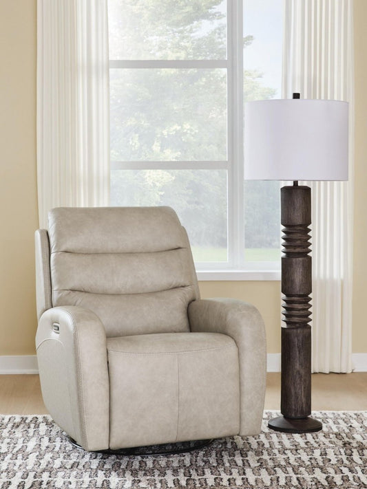 Motion-Max - Swivel Glider Power Recliner - Stonewash Swivel Glider Chairs by Signature Design by Ashley® - Walls Furniture & Mattress