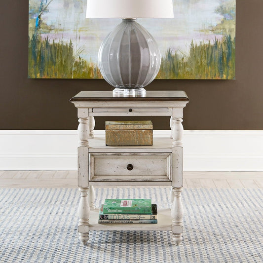 Abbey Road - Drawer End Table - White End Tables by Liberty Furniture - Walls Furniture & Mattress