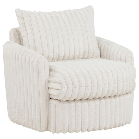 Sarco - Corduroy Upholstered Swivel Accent Arm Chair Swivel Chairs by Coaster Fine Furniture - Walls Furniture & Mattress
