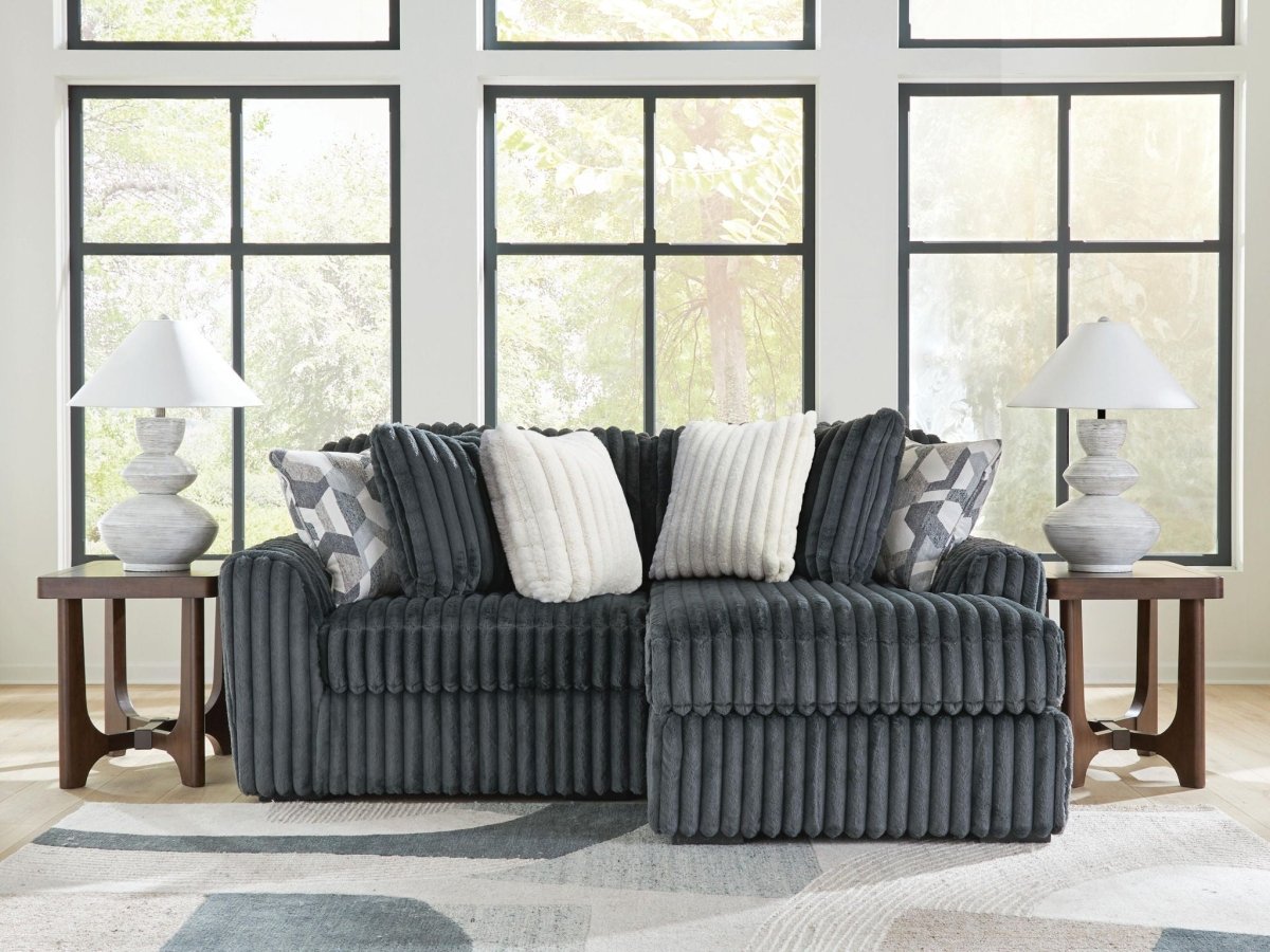 Midnight - Madness - Sectional Stationary Sectionals by Signature Design by Ashley® - Walls Furniture & Mattress