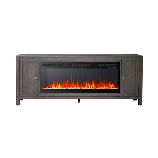 Fireplace TV Consoles - 406 78" Console With Fire FTS - Brown