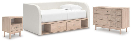 Arloster - 3 Pc. - Twin Day Bed With Storage, Dresser And Nightstand - White 3 Piece Bedroom Sets by Signature Design by Ashley® - Walls Furniture & Mattress