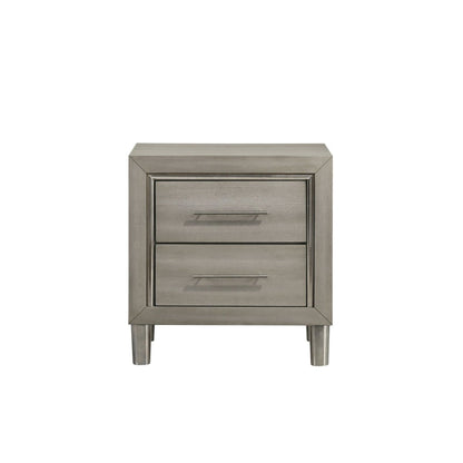 Lennox - 2 Drawer Nightstand - Gray Accent Nightstands by New Classic - Walls Furniture & Mattress