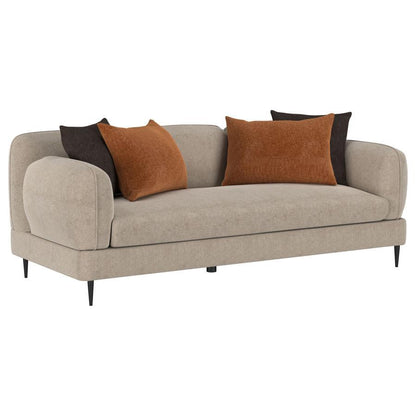 Jade - Chenille Upholstered Modern Track Arm Sofa Stationary Sofas by Coaster Fine Furniture - Walls Furniture & Mattress