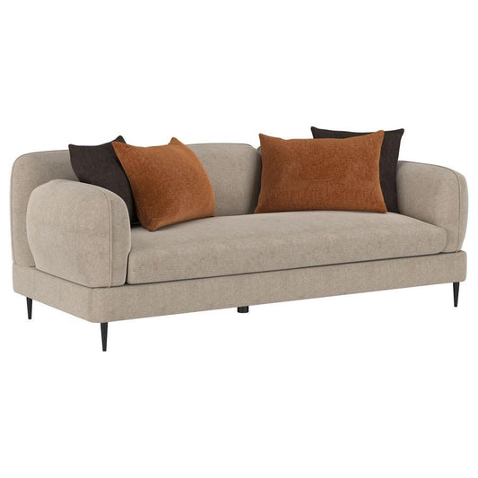 Jade - Chenille Upholstered Modern Track Arm Sofa Stationary Sofas by Coaster Fine Furniture - Walls Furniture & Mattress
