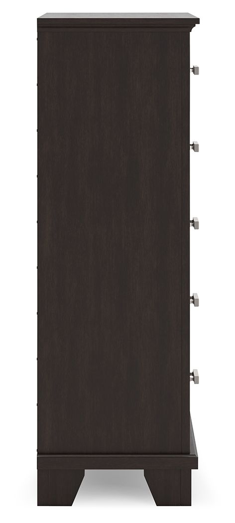 Covetown - Five Drawer Chest - Dark Brown Accent Chests by Signature Design by Ashley® - Walls Furniture & Mattress