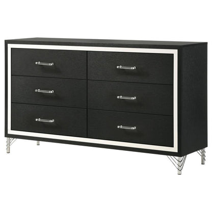 Lucia - 6 - Drawer Dresser Dressers by Coaster Fine Furniture - Walls Furniture & Mattress