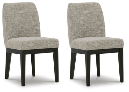 Burkhaus - Dining UPH Side Chair (Set of 2) - Beige / Dark Brown Chair Sets by Signature Design by Ashley® - Walls Furniture & Mattress