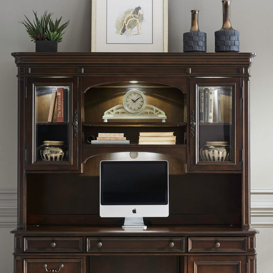 Brayton Manor - Jr Executive Credenza Hutch - Cognac Hutches by Liberty Furniture - Walls Furniture & Mattress