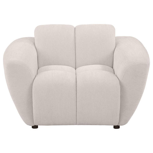 Destino - Chenille Upholstered Splayed Arm Accent Chair - Greige Arm Chairs by Coaster Fine Furniture - Walls Furniture & Mattress