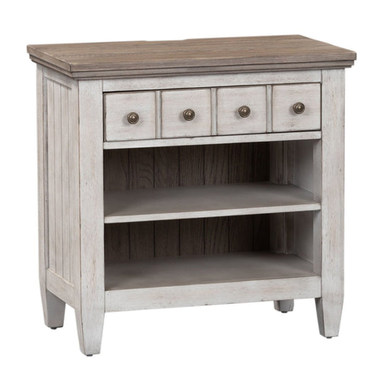 Heartland - 1 Drawer Nightstand With Charging Station - White Nightstands w/ Charging Stations by Liberty Furniture - Walls Furniture & Mattress