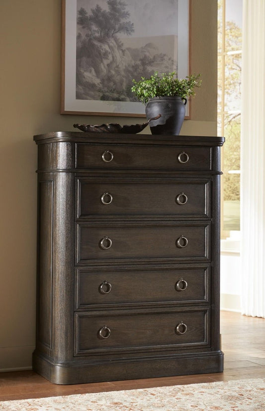 Wickenger - Five Drawer Chest - Dark Brown Accent Chests by Signature Design by Ashley® - Walls Furniture & Mattress