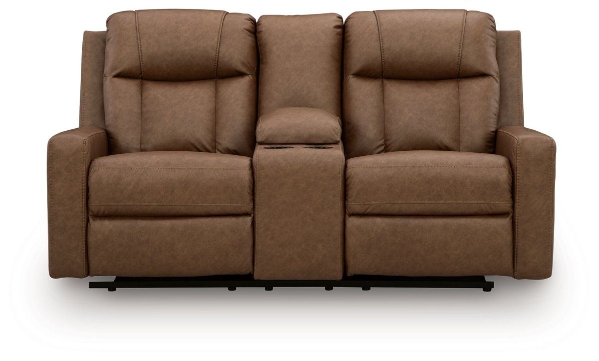 Mackmenville - Double Reclining Loveseat With Console Reclining Loveseats by Benchcraft® - Walls Furniture & Mattress