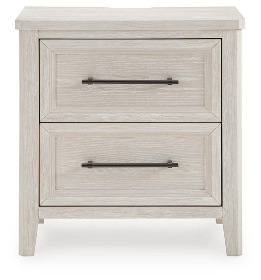 Darbonton - Two Drawer Night Stand - Dove White Nightstands w/ Charging Stations by Signature Design by Ashley® - Walls Furniture & Mattress