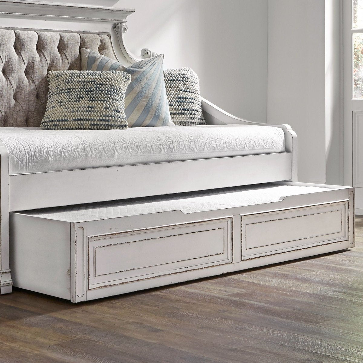 Magnolia Manor - Twin Trundle Unit - Antique White Trundles by Liberty Furniture - Walls Furniture & Mattress