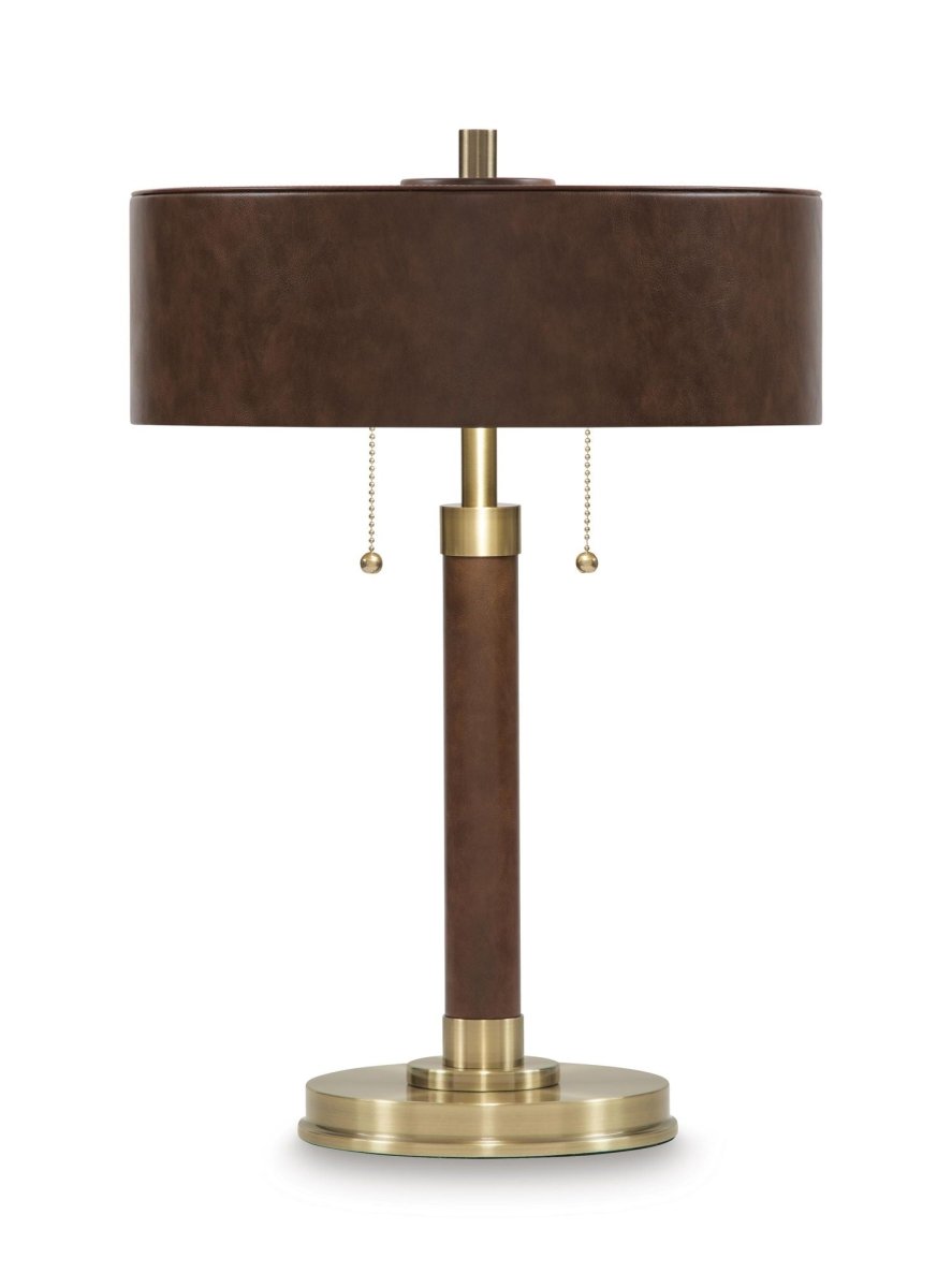 Arcmond - Metal Table Lamp - Brown / Gold Finish Table Lamps by Signature Design by Ashley® - Walls Furniture & Mattress